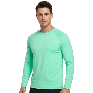 Custom Logo <b>Mint</b> <b>Green</b> Rash Guard Long Sleeve UPF 50+ Sun Protection Compression Swimwear T-Shirt - Product Image 2