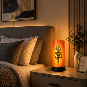 Modern Om Trishul LED Table Lamp Spiritual Decorative <b>Night</b> <b>Light</b> Hindu Prayer Room Bedroom Home Temple Gift Warm Ambient Glow - Product Image 4