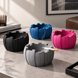 Cenicero Portátil de Madera Geométrico, Moderno y Minimalista, Resistente al Calor y al Fuego, con Múltiples Ranuras, Decorativo para el Hogar o Bar - Product Image 4