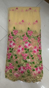 Tela de red transparente suave con bordado floral para kurtis de diseñador, lehengas y vestidos de noche de lujo, con 44 Gsm 45 - Product Image 4