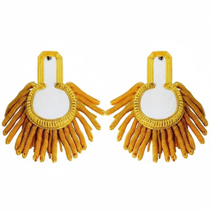 แผ่นประดับไหล่ทองคำคุณภาพพรีเมียมพร้อมพู่ห้อยประดับ งานฝีมือสำหรับพิธีการและเครื่องแบบ - Product Image 5