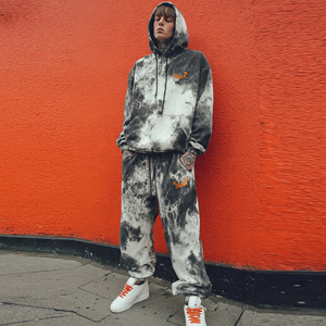 <b>Drop</b> Shoulder Tie Dye Wash Tracksuit Men Winter Fashion Baggy Tie Dye Stone Wash Tracksuits Heavy Weight Vintage Wash Track Suit - Product Image 5
