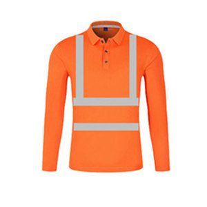 T-shirt à manches courtes haute visibilité pour hommes, pour le bâtiment |   Polo de sécurité réfléchissant haute visibilité pour travaux de construction et travaux en extérieur - Product Image 1