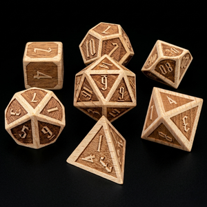 Juego de Dados de Madera Natural para DND, Dados Poliédricos Grabados con Números de Madera Natural para Juegos de Rol de Mesa como Dungeons and Dragons - Product Image 1