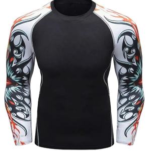 Nouveaux vêtements de fitness sur mesure pour les entraînements Cross Fit, avec des motifs uniques, impression par transfert thermique, col roulé, rashguard - Product Image 1