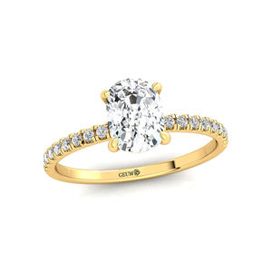 Bague Éternité en Or Massif 14K Pur avec Diamant de Laboratoire Long Coussin, Design Halo Caché, D VVS2, 20 Diamants d'Accent, Certifiée IGI - Product Image 4