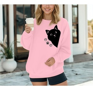 Sudadera de Algodón para Mujer, Diseño Nuevo, Lujosa, de Manga Larga, con Hombros Caídos, Estampada, Cómoda, Informal, para Invierno, Personalizada - Product Image 5
