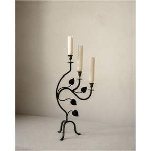 Candelabro de Pared de Metal Dorado Vintage al por Mayor, Portavelas Floral de Lujo, Candelabro de Hierro Antiguo, Soporte Colgante para Velas de Té con Forma de Flor - Product Image 6