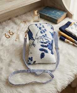 Quilted Striped Zipper Closure <b>Large</b> Capacity Crossbody Cosmetic <b>Bag</b> with Soft Handle Cotton for <b>Makeup</b> Storage and Travel - Product Image 1