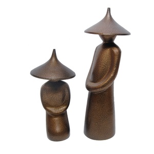 Statue de moine priant en pierre faite à la main, design minimaliste japonais, pour la décoration de la maison - Product Image 2