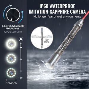 Telecamera Industriale Autolivellante per Ispezione Fognature da 100m/328ft con Touchscreen da 10.1" e Trasmettitore 512Hz con Contatore di Distanza (IP67) - Product Image 6