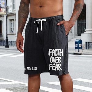 Shorts Over Fear para Hombre, Estilo Acid Wash, Streetwear, con Gráficos Modernos, Deportivos, para Gimnasio, Y2K - Product Image 3