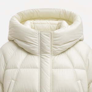 Manteau long matelassé pour femme avec capuche, en duvet et rembourrage polyester, chaud, pour l'hiver - Product Image 5