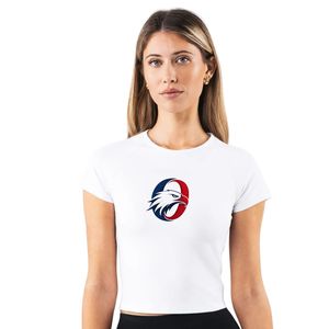 Camiseta Deportiva Blanca de Manga Corta para Mujer, Transpirable, Ajustada, de Algodón, para Gimnasio, Fitness, Entrenamiento, Ejercicio - Product Image 1