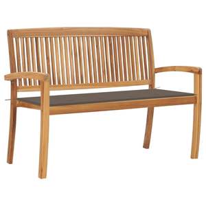 Banc de jardin empilable en teck massif de 50,6 pouces, bancs de patio - Product Image 1