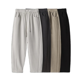 2026 Black Cargo Jogger Pants Elastic Waist Drawstring Multiple Pockets Casual Spring Style 100% Cotton Breathable Midweight - Product Image 3