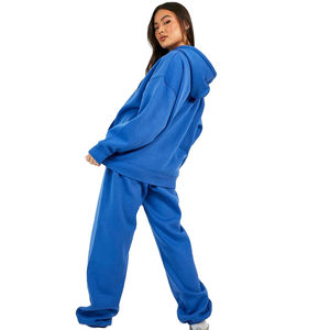 Ensemble de survêtement d'hiver personnalisé en molleton/coton pour femme, grandes tailles, avec sweat à capuche respirant et pantalon de survêtement imprimé pour adultes - Product Image 3
