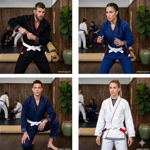 ชุดยิวยิตสู IBJJF สำหรับการแข่งขันระดับมืออาชีพ  ชุดกิโมโน BJJ หลายขนาด A1 A2 A3 A4 A5 A6 พร้อมแผ่นรองเข่าเสริมความแข็งแรง - Product Image 5