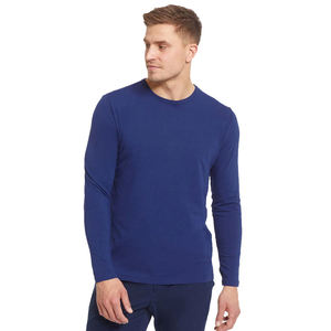<b>Men's</b> Long Sleeve <b>Compression</b> <b>Shirt</b> 100% Cotton BJJ Top Eco-Friendly O-Neck Knitted Sports Baselayer Rash Guard - Product Image 1