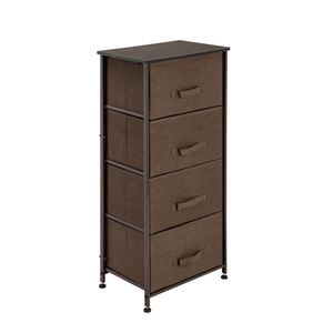 Organizzatore a 4 cassetti in tessuto con cassetti estraibili, struttura in metallo e piano in legno per soggiorno, armadio e cassettiera - Product Image 4