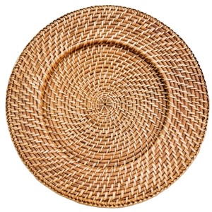 Assiettes de présentation en rotin faites à la main pour la décoration de table de mariage – Écologiques, durables, légères – Sous-verres décoratifs – Fabriquées au Vietnam - Product Image 1