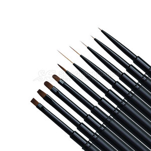 SAAR GLOBAL SURGICAL Juego Completo de Pinceles de Nailon para Arte de Uñas, con Férula Rizada para Mayor Durabilidad, Múltiples Tamaños, para Pintar y Dibujar Uñas con Detalle - Product Image 2
