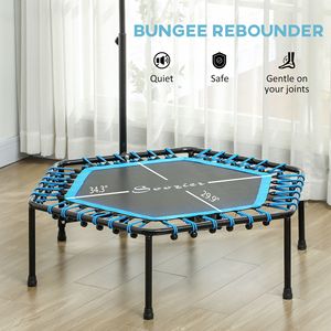 Quiet Blue 45\" Adults <b>Rebounder</b> Trampoline with LED Lights and Adjustable Handle - Product Image 5
