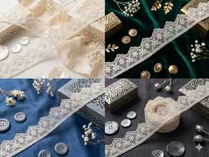 Hot Sale Premium White Organza Glass Nylon Lace Trim - Floral Embroidered Scalloped Edge Ribbon for <b>Sewing</b>, DIY Crafts & Apparel - Product Image 4