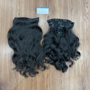 NOUVELLE ARRIVÉE : Extensions de cheveux à clipser, couleur noire naturelle, cheveux vietnamiens lisses naturels, prêts à être expédiés - Product Image 3