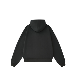 Custom Logo Print 420 Grams Zip-Up Hoodies High Quality Heavyweight Cotton Fleece Oversized Zipper Hoodies - Product Image 3
