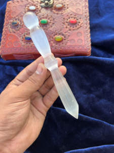 Best Quality Natural <b>Selenite</b> Spiral <b>Wand</b> Healing Crystal Stick for Chakra Balancing & Spiritual Cleansing - Product Image 2