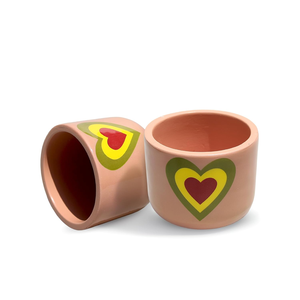 Maceta de Terracota con Diseño de Corazón Rosa Pálido, Hecha a Mano, Decorativa, con Orificio de Drenaje para Plantas de Interior, Sala de Estar - Product Image 5