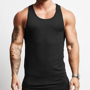 Wholesale sleeveless shirt men cotton tank gym tank lightweight workout tank for training wear factory - Product Image 3
