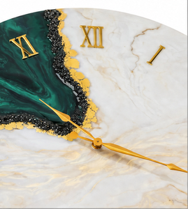 Custom Epoxy Resin <b>Wall</b> <b>Clock</b> OEM ODM Handmade Luxury Round Silent <b>Decorative</b> <b>Wall</b> <b>Clock</b> Manufacturer Exporter - Product Image 5