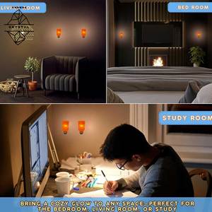 โคมไฟเกลือหิมาลัยแกะสลักด้วยมือ แสงไฟข้างเตียง ตกแต่งบ้านอย่างมีสไตล์ ด้วยลายดอกไม้ตามหลักฮวงจุ้ยและธีมความรัก - Product Image 6