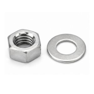 Stainless Steel Flat Washer Plain Finish Hex Nut Threaded <b>Fastener</b> for Industrial Equipment Maintenance - Product Image 1