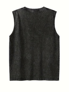2026 Unisex Sleeveless Fitness Tank Tops Breathable Oxford Fabric 100% Cotton Gym <b>Vest</b> Casual Sports Running Team Name Front - Product Image 3