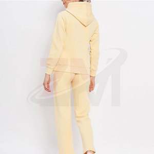 Chándal para Mujer con Capucha, Manga Larga, 100% Algodón, Transpirable, Diseño Casual Simple, Estampado con Letras, Color Amarillo - Product Image 2