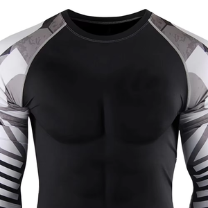 Chemises de compression de sport 100% polyester à manches longues avec logo personnalisé, rashguard BJJ, rashguard MMA sublimé pour hommes - OEM disponible - Product Image 5