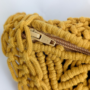 กระเป๋าครึ่งวงกลมถักโครเชต์ทำมือ JNC Macrame พร้อมซิปปิด กระเป๋าโท้ทน้ำหนักเบาสำหรับทุกเพศ เหมาะสำหรับการเดินทางและการช้อปปิ้ง - Product Image 3