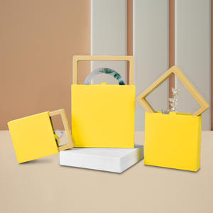 Customized Transparent PE Film Ring Cardboard Square Drawstring Closure <b>Jewelry</b> <b>Display</b> <b>Box</b> Custom Logo Luxury Black <b>Jewelry</b> - Product Image 2