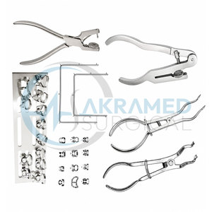 CE Certified Rubber Dam Instrument <b>Set</b> Ainsworth <b>Punch</b> Brewer Forceps Ivory Clamps Endodontic Dental Instruments Kit - Product Image 2