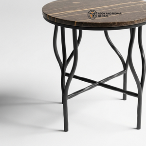 Nordic Emerald Green Marble Tripod <b>Stool</b> Minimalist Gold Tapered Leg End <b>Table</b> Premium Designer Accent Pedestal - Product Image 5