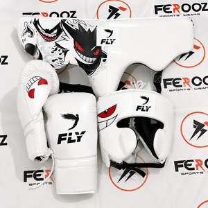 ชุดอุปกรณ์มวย Fly Boxing หนังวัวแท้ ถุงมือสำหรับฝึกซ้อม หมวกป้องกันศีรษะ อุปกรณ์ป้องกันลำตัว แบบผูกเชือก อุปกรณ์ศิลปะการต่อสู้สำหรับผู้ใหญ่ สีน้ำตาล - Product Image 6