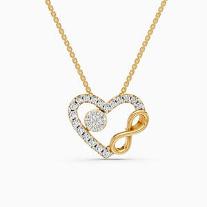 14K Gold Sternanhänger Halskette Runder Brillantschliff Diamant Mikro-Einlage Trendiges Hochzeits-Feinschmuck-Set - Product Image 3
