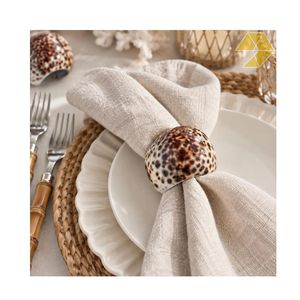 <b>Tiger</b> Cowrie Shell Napkin Ring Semi-Circle Hot Trend Tableware Decoration for Wedding Dining Party Eco-Friendly and Love Nature - Product Image 3