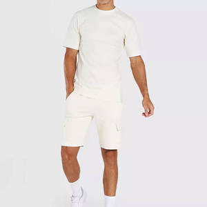Stylish Summer Two Piece <b>Set</b> for Men Short Sleeve Top Shorts Vacation Outfit 100% Cotton Breathable Quick Dry Eco-Friendly - Product Image 4