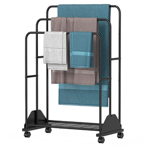 Toallero Metálico Negro de 3 Niveles, Independiente, Organizador de Baño, Soporte para Toallas de Mano y Baño, para Hogar y Hotel, Venta al Por Mayor - Product Image 3