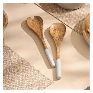 Trending Wooden Salad Server Spoon & Fork <b>Set</b> Modern Cutlery 2027 Flatware Wooden Salad Server Kitchen Dining Premium <b>Set</b> - Product Image 2