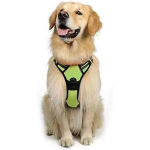 Arnés para Perros Antitirones, Reflectante, Ajustable, Resistente, para Entrenamiento de Perros Grandes, Negro y Verde Neón - Product Image 3